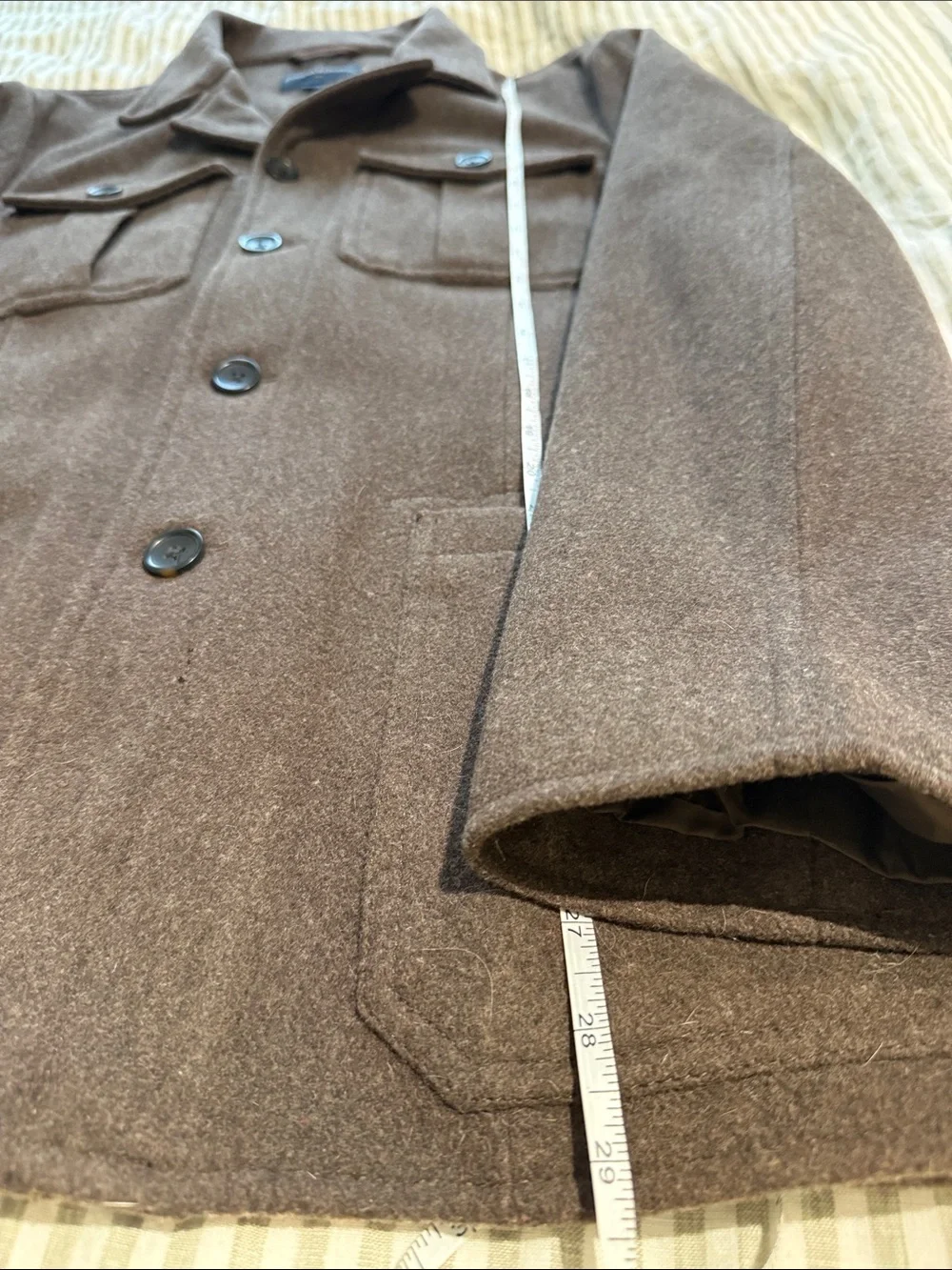 Banana Republic Men's Brown Wool-Blend Pea Coat